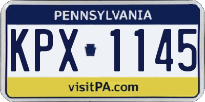 PA license plate KPX1145