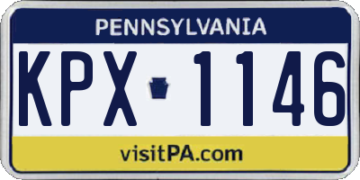 PA license plate KPX1146