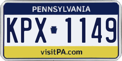 PA license plate KPX1149