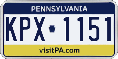 PA license plate KPX1151