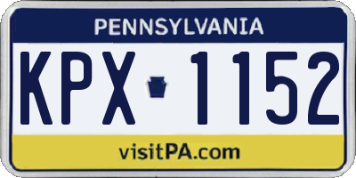 PA license plate KPX1152