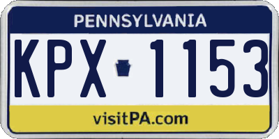 PA license plate KPX1153