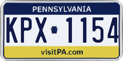 PA license plate KPX1154