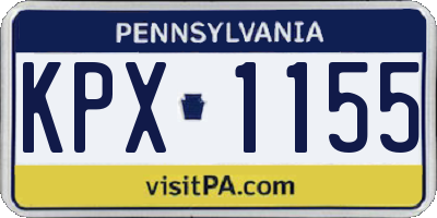 PA license plate KPX1155