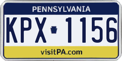 PA license plate KPX1156