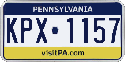 PA license plate KPX1157