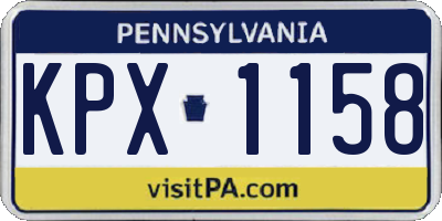 PA license plate KPX1158