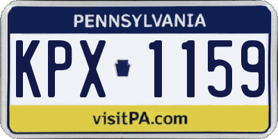 PA license plate KPX1159