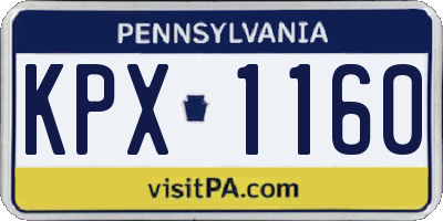 PA license plate KPX1160