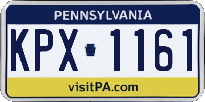 PA license plate KPX1161