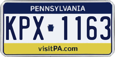PA license plate KPX1163