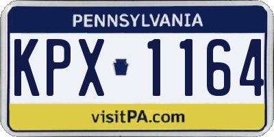 PA license plate KPX1164