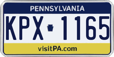 PA license plate KPX1165
