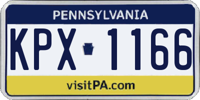 PA license plate KPX1166