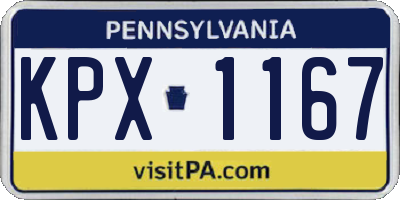 PA license plate KPX1167