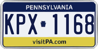 PA license plate KPX1168