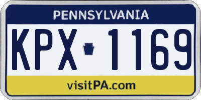 PA license plate KPX1169