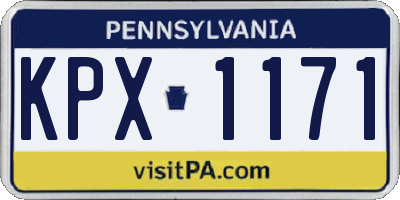 PA license plate KPX1171