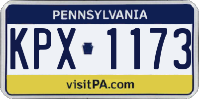 PA license plate KPX1173