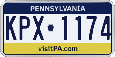 PA license plate KPX1174