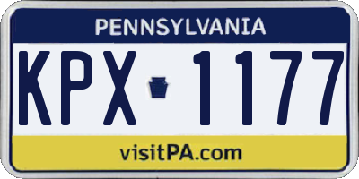 PA license plate KPX1177