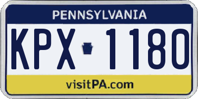 PA license plate KPX1180