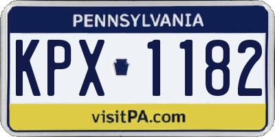 PA license plate KPX1182