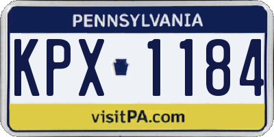 PA license plate KPX1184