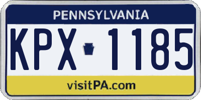 PA license plate KPX1185