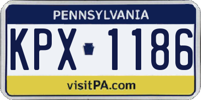 PA license plate KPX1186