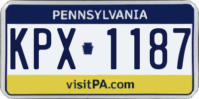 PA license plate KPX1187