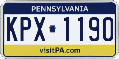 PA license plate KPX1190