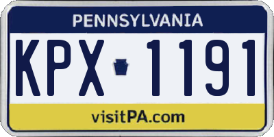 PA license plate KPX1191