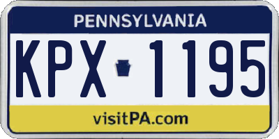 PA license plate KPX1195