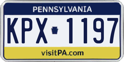 PA license plate KPX1197