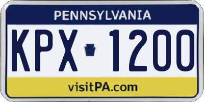 PA license plate KPX1200