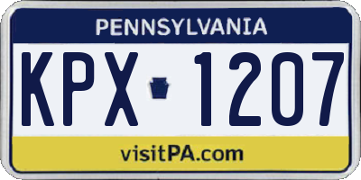 PA license plate KPX1207