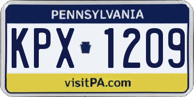 PA license plate KPX1209