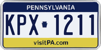 PA license plate KPX1211