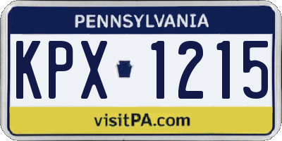 PA license plate KPX1215
