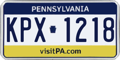 PA license plate KPX1218