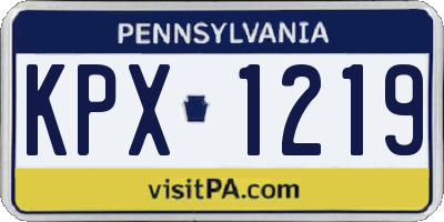 PA license plate KPX1219