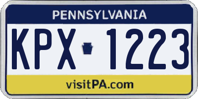PA license plate KPX1223