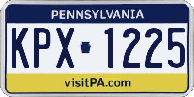 PA license plate KPX1225