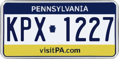 PA license plate KPX1227