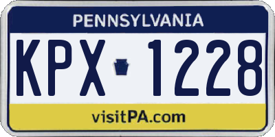 PA license plate KPX1228