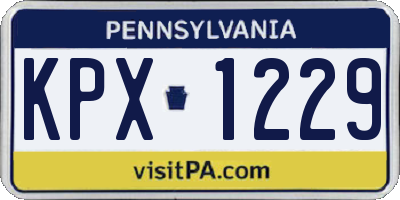 PA license plate KPX1229
