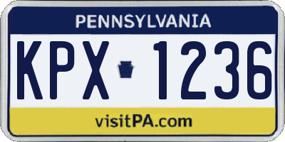 PA license plate KPX1236