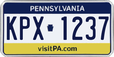 PA license plate KPX1237
