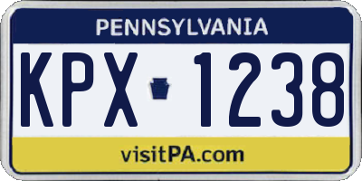 PA license plate KPX1238